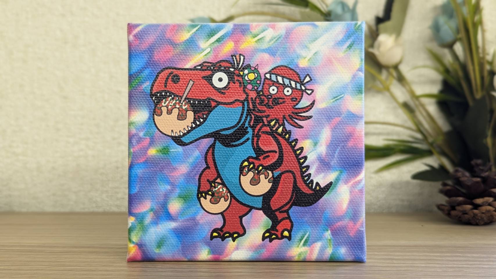 【キャンバス】旅する恐竜スーさん＠大阪 たこ焼きコラボ