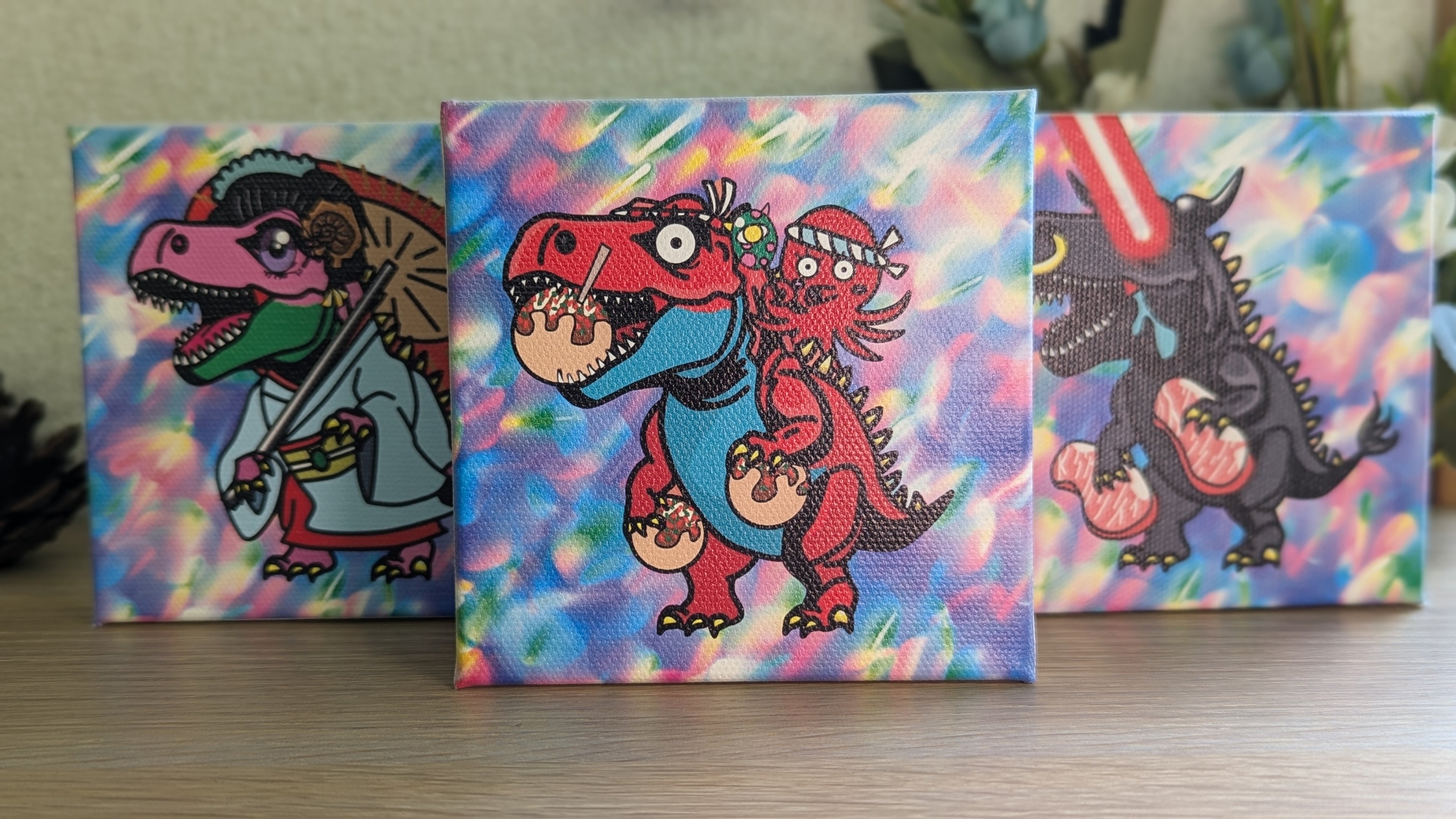 【キャンバス】旅する恐竜スーさん＠大阪 たこ焼きコラボ